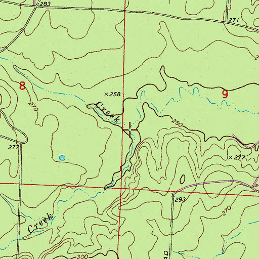 Topographic Map of Zion Creek, AR