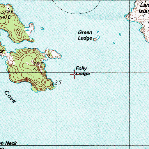 Topographic Map of Folly Ledge, ME