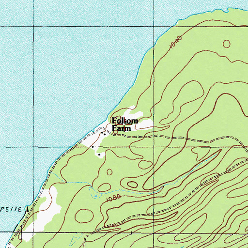 Topographic Map of Folsom Farm, ME