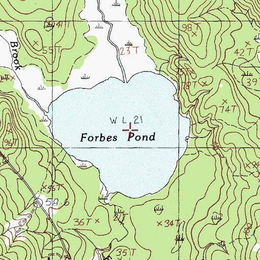 Topographic Map of Forbes Pond, ME