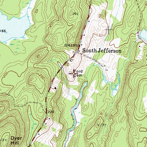 Topographic Map of Ford Cemetery, ME