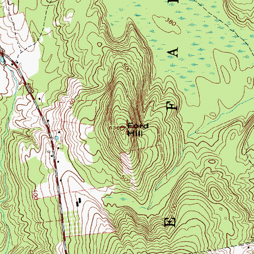 Topographic Map of Ford Hill, ME