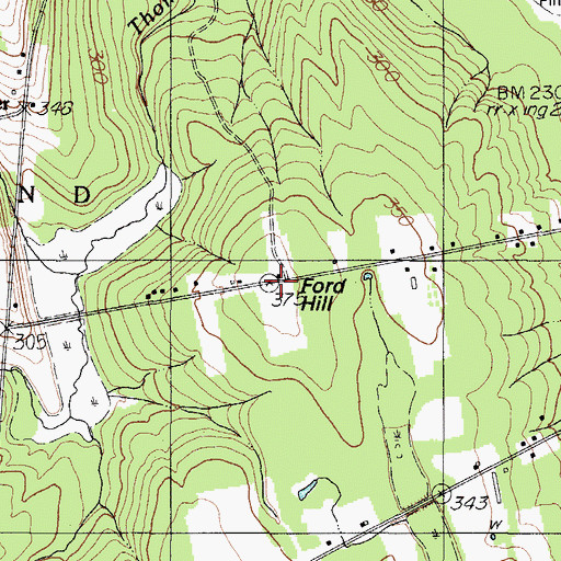 Topographic Map of Ford Hill, ME