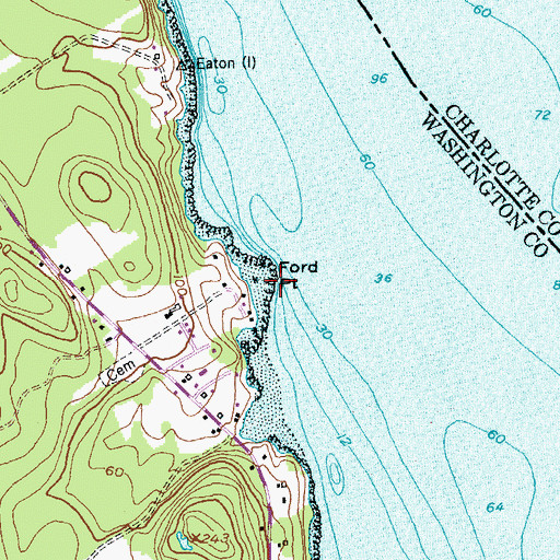 Topographic Map of Ford Point, ME