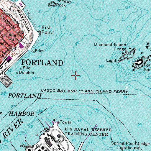Topographic Map of Fore River, ME