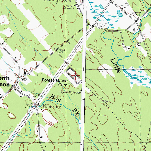 Topographic Map of Forest Grove Cemetery, ME