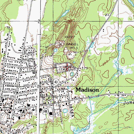 Topographic Map of Forest Hill Cemetery, ME