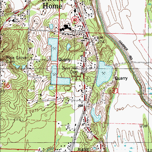 Topographic Map of Zion Hill Cemetery, AR