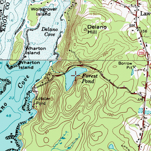 Topographic Map of Forest Pond, ME