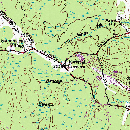 Topographic Map of Foristall Corners, ME
