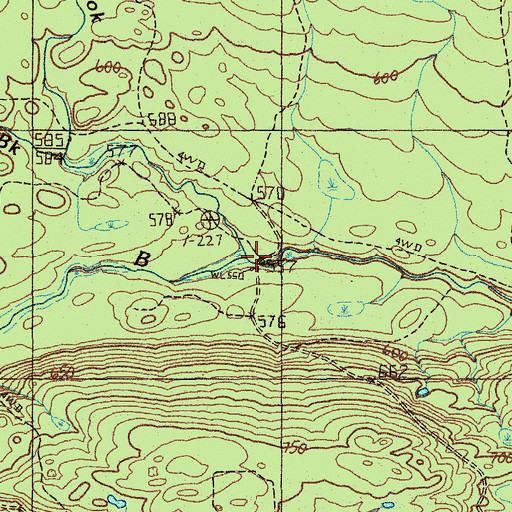 Topographic Map of Fork Brook, ME