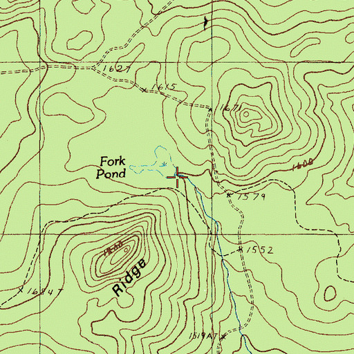 Topographic Map of Fork Pond, ME