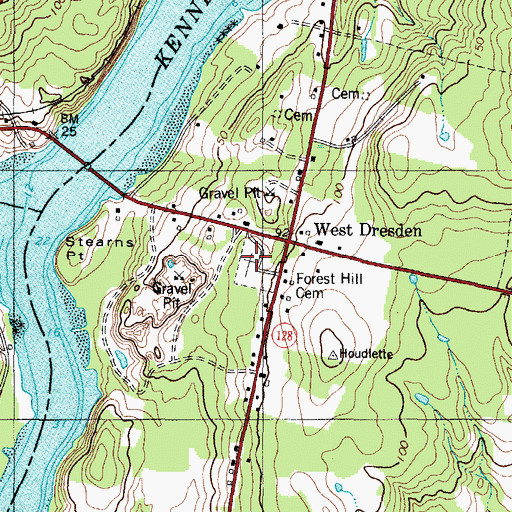 Topographic Map of Forest Hill Cemetery, ME