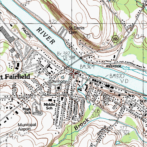 Topographic Map of Fort Fairfield, ME