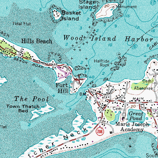 Topographic Map of Fort Hill, ME