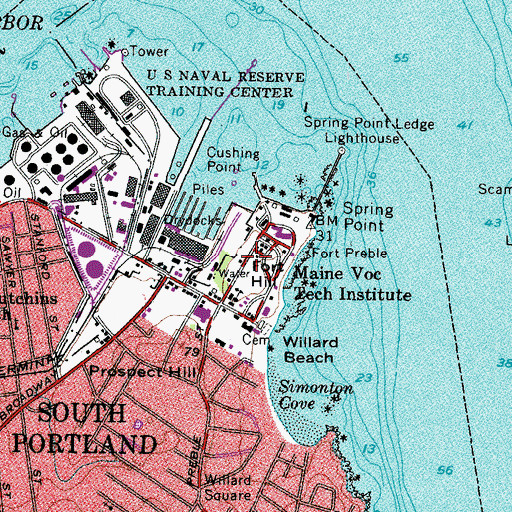 Topographic Map of Fort Hill, ME