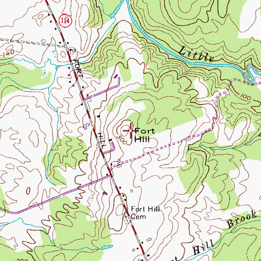 Topographic Map of Fort Hill, ME