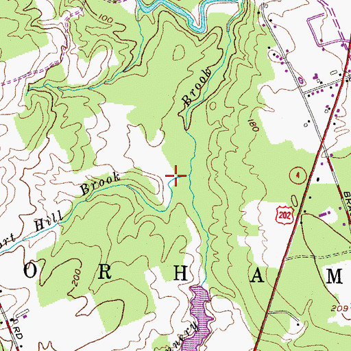 Topographic Map of Fort Hill Brook, ME