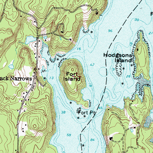 Topographic Map of Fort Island, ME