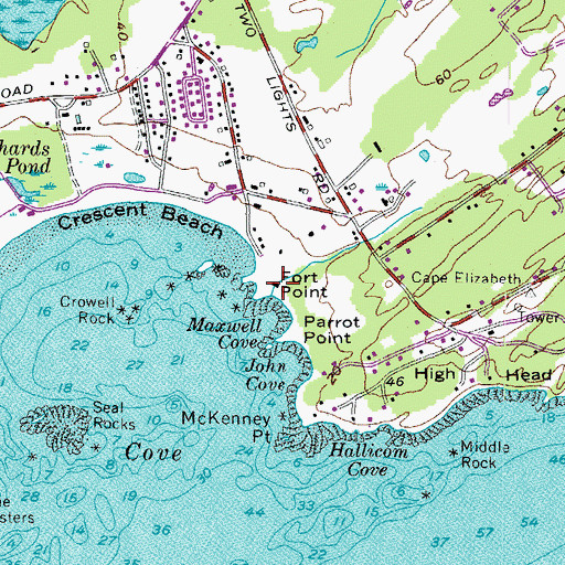 Topographic Map of Fort Point, ME