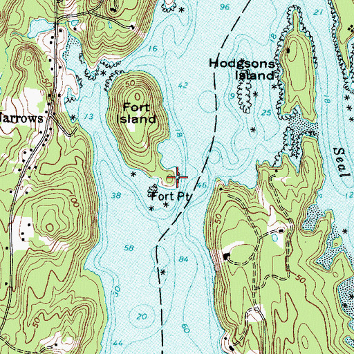 Topographic Map of Fort Point, ME