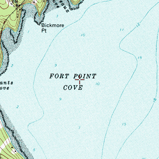 Topographic Map of Fort Point Cove, ME