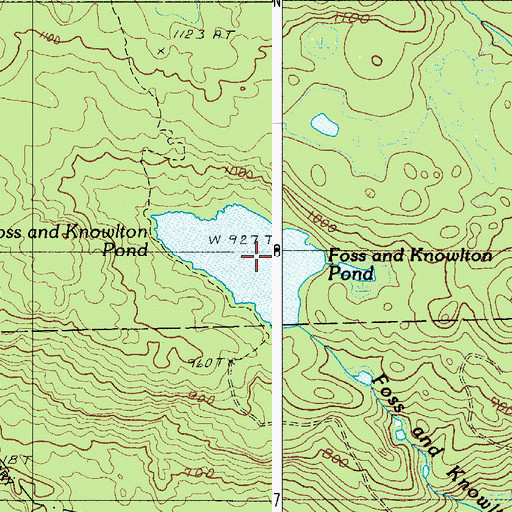 Topographic Map of Foss and Knowlton Pond, ME