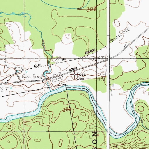 Topographic Map of Foss Cemetery, ME