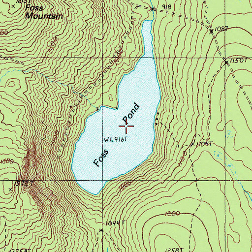 Topographic Map of Foss Pond, ME
