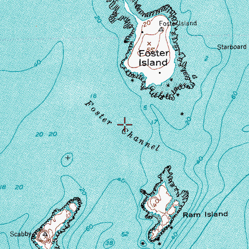Topographic Map of Foster Channel, ME