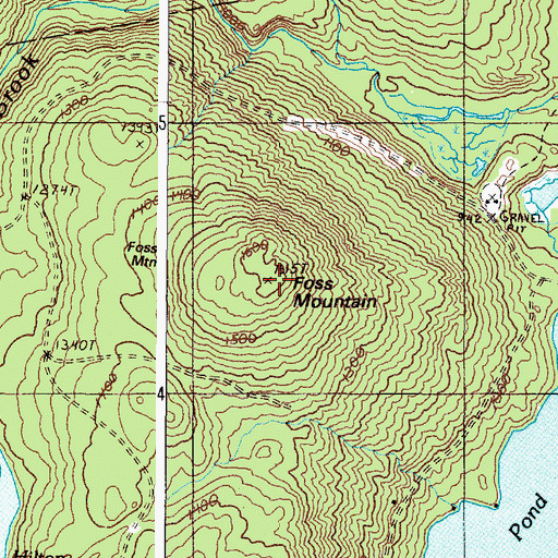 Topographic Map of Foster Hill, ME