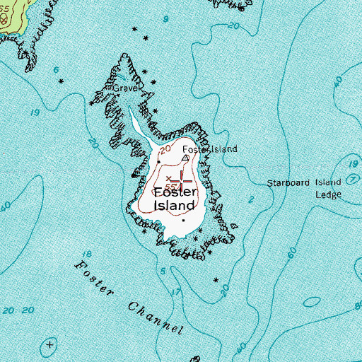 Topographic Map of Foster Island, ME