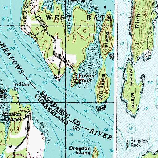 Topographic Map of Foster Point, ME