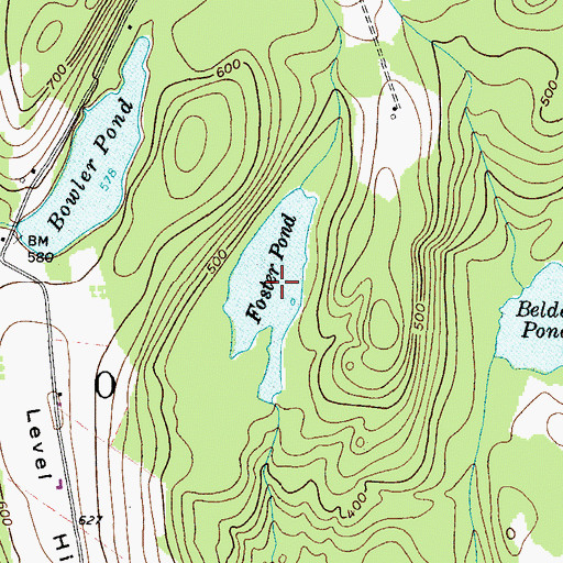 Topographic Map of Foster Pond, ME