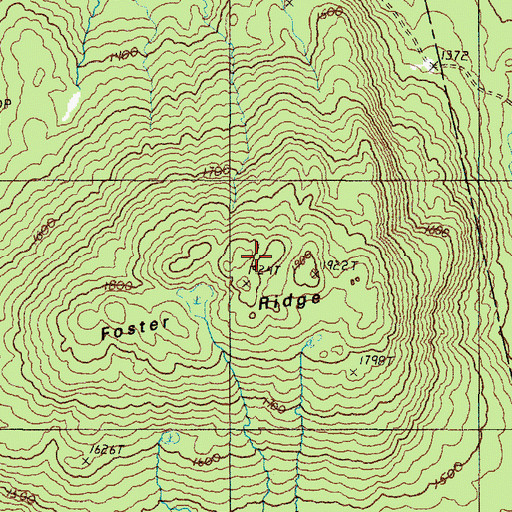 Topographic Map of Foster Ridge, ME