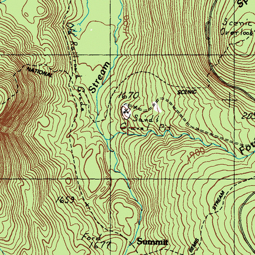 Topographic Map of Four Ponds Brook, ME