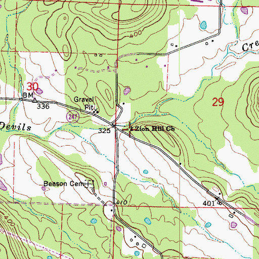 Topographic Map of Zion Hill Church, AR