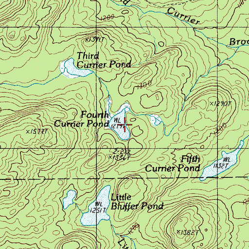 Topographic Map of Fourth Currier Pond, ME