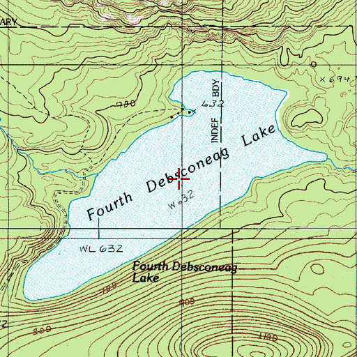 Topographic Map of Fourth Debsconeag Lake, ME