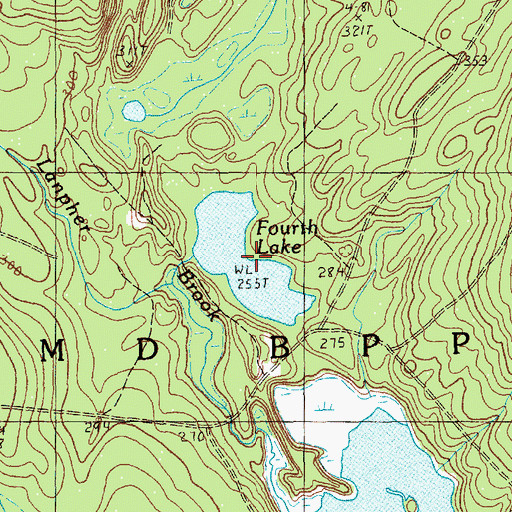 Topographic Map of Fourth Lake, ME