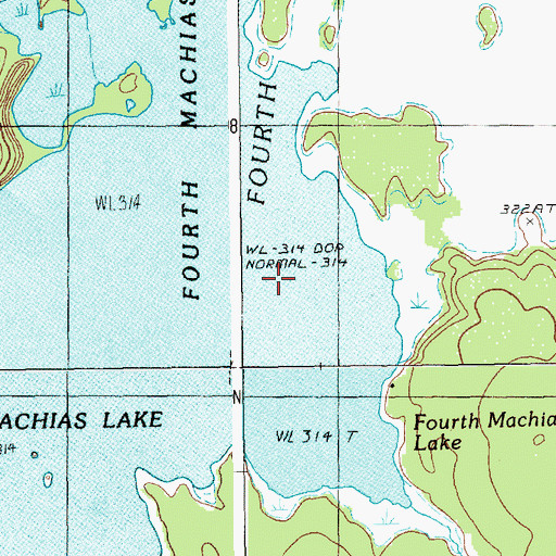 Topographic Map of Fourth Machias Lake, ME