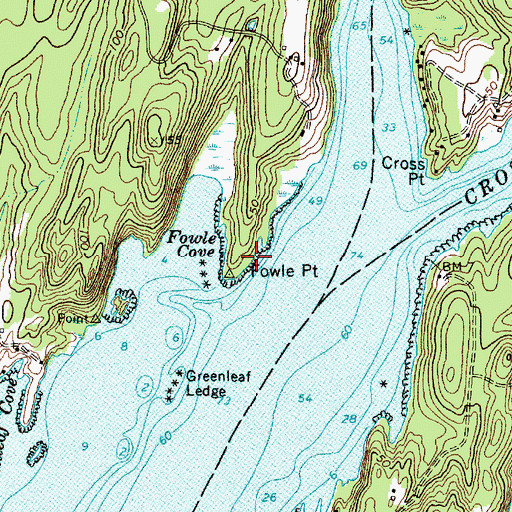 Topographic Map of Fowle Point, ME