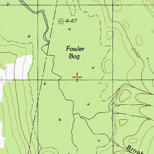 Topographic Map of Fowler Bog, ME
