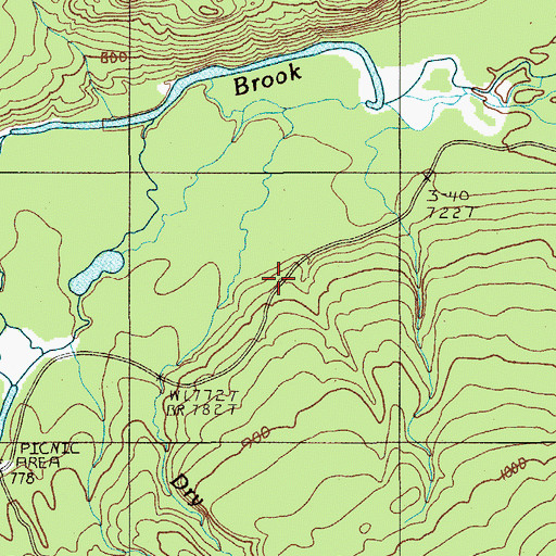 Topographic Map of Fowler Green, ME