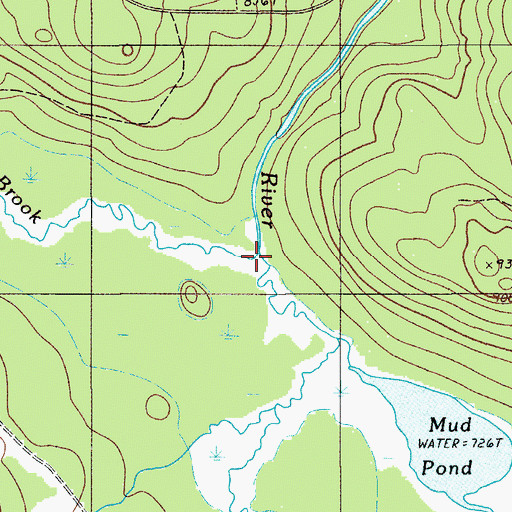 Topographic Map of Fox Brook, ME