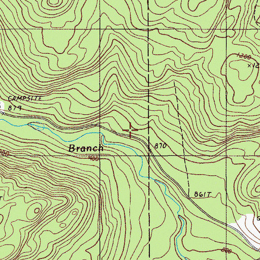 Topographic Map of Fox Brook Trail, ME
