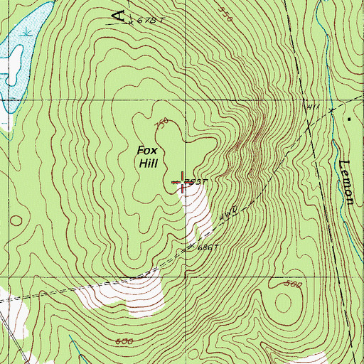 Topographic Map of Fox Hill, ME
