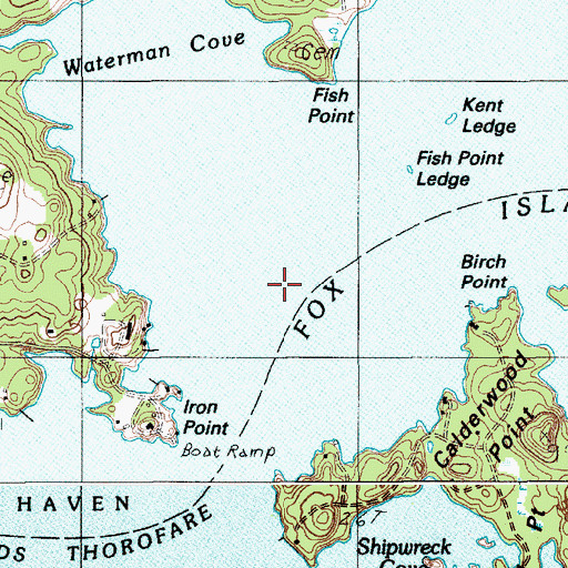 Topographic Map of Fox Islands Thorofare, ME
