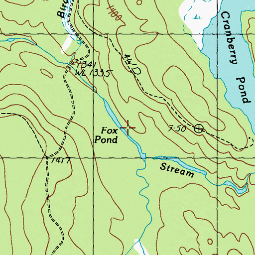 Topographic Map of Fox Pond, ME