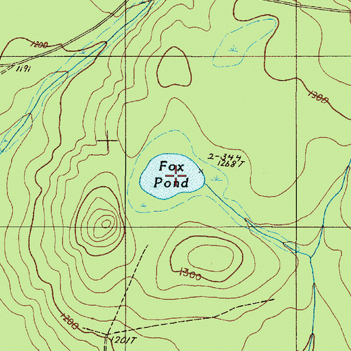 Topographic Map of Fox Pond, ME